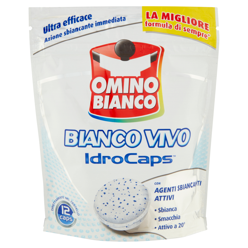 Omino Bianco, Idrocaps Biancovivo, Sbianca e Smacchia i capi, Caps, 12pz