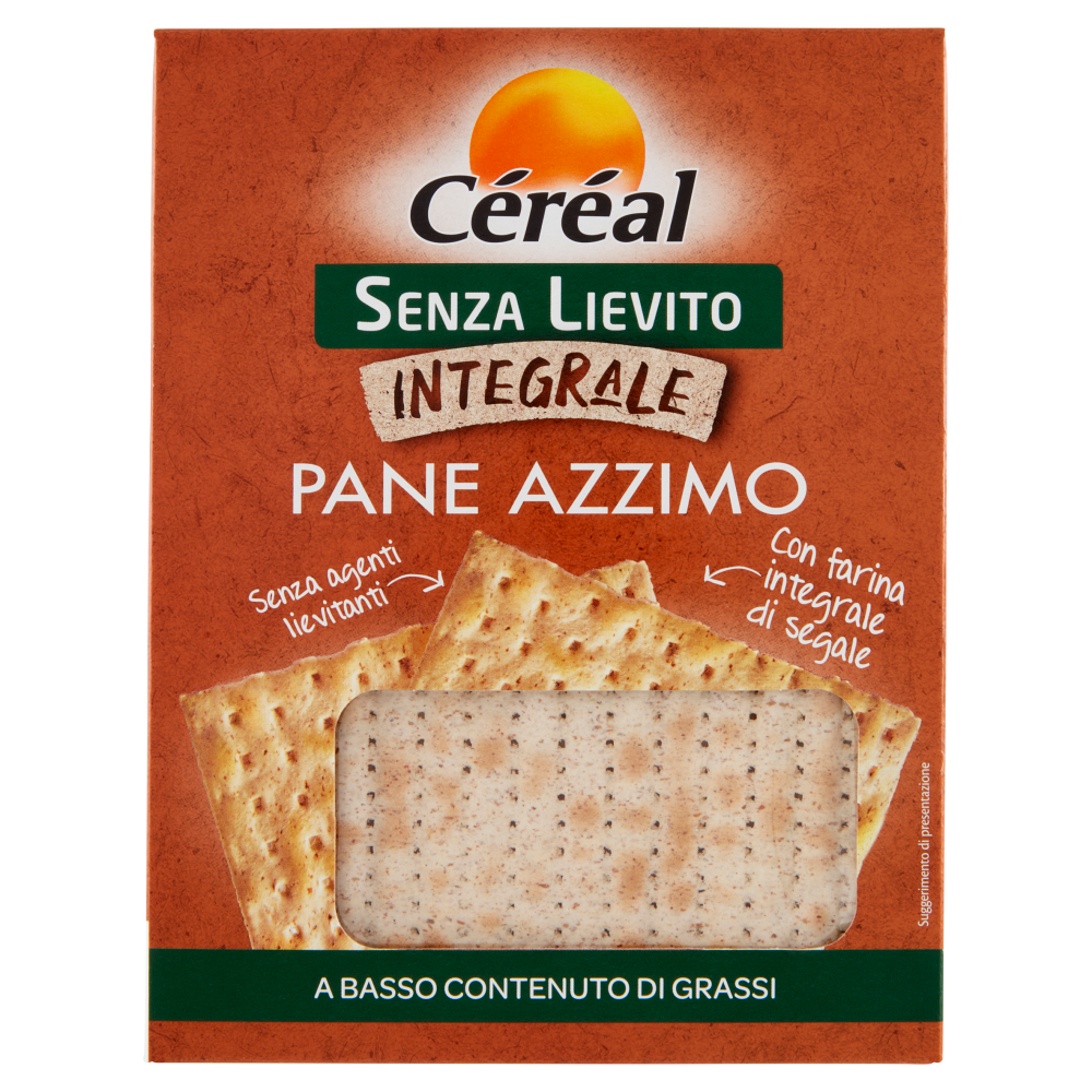 Céréal Senza Lievito Integrale Pane Azzimo con farina integrale di segale - 180 g