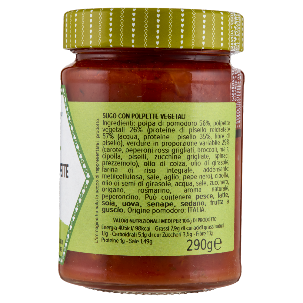 cascina San Cassiano Vegan Sugo con Polpette Vegetali 290 g