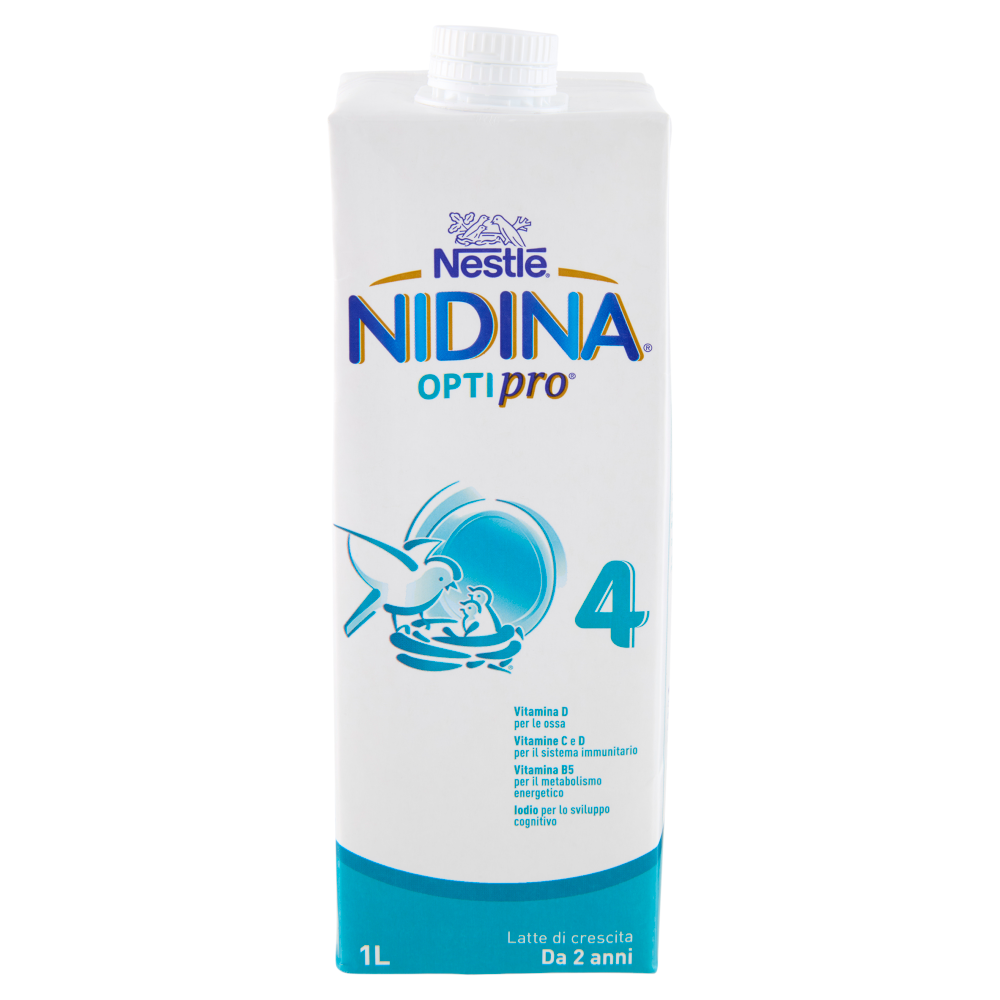 NESTLÉ NIDINA Optipro 4 Latte di crescita liquido per bambini da 2 anni Brick 1L