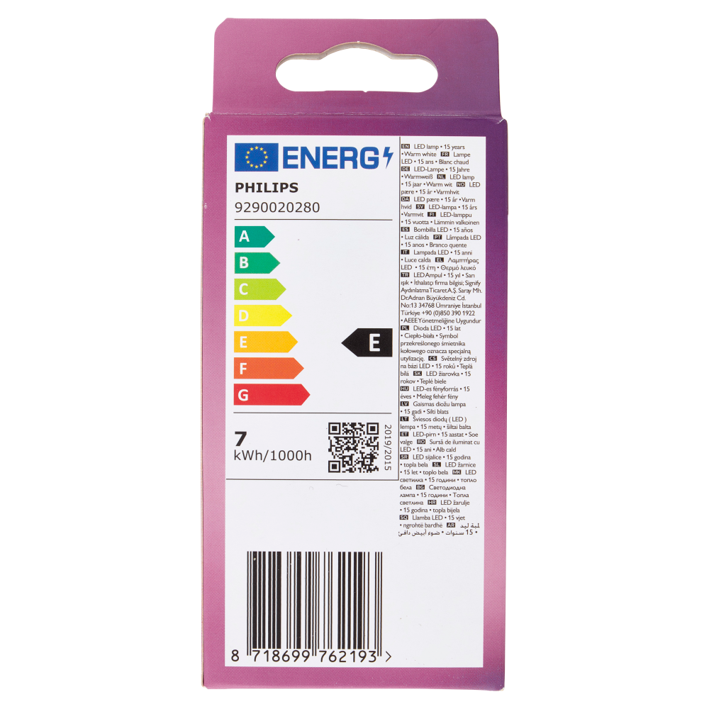 Philips Led candela filamento 60W E14 2700K