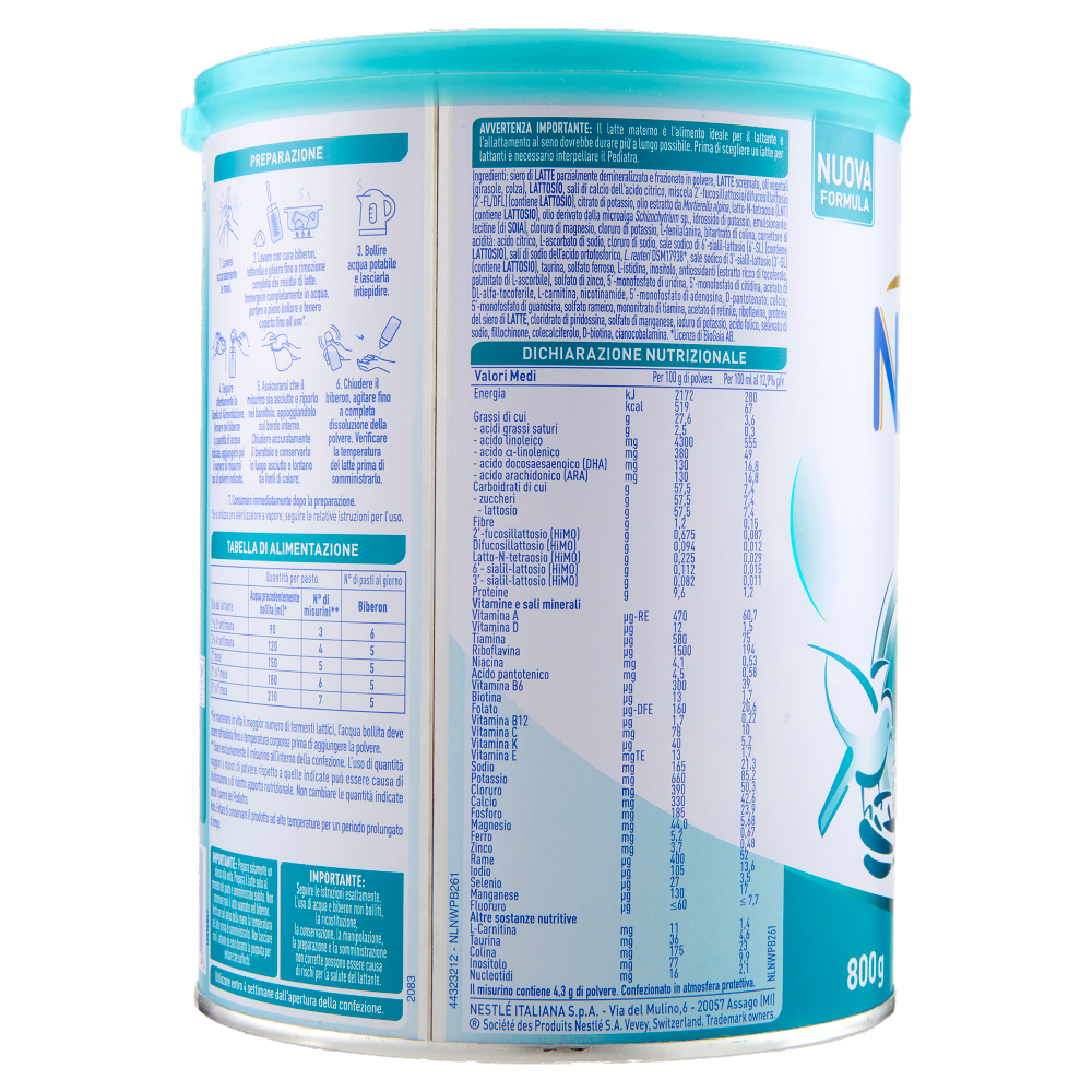 NESTLÉ NIDINA Optipro 1 Latte per lattanti in polvere dalla nascita Latta 800g