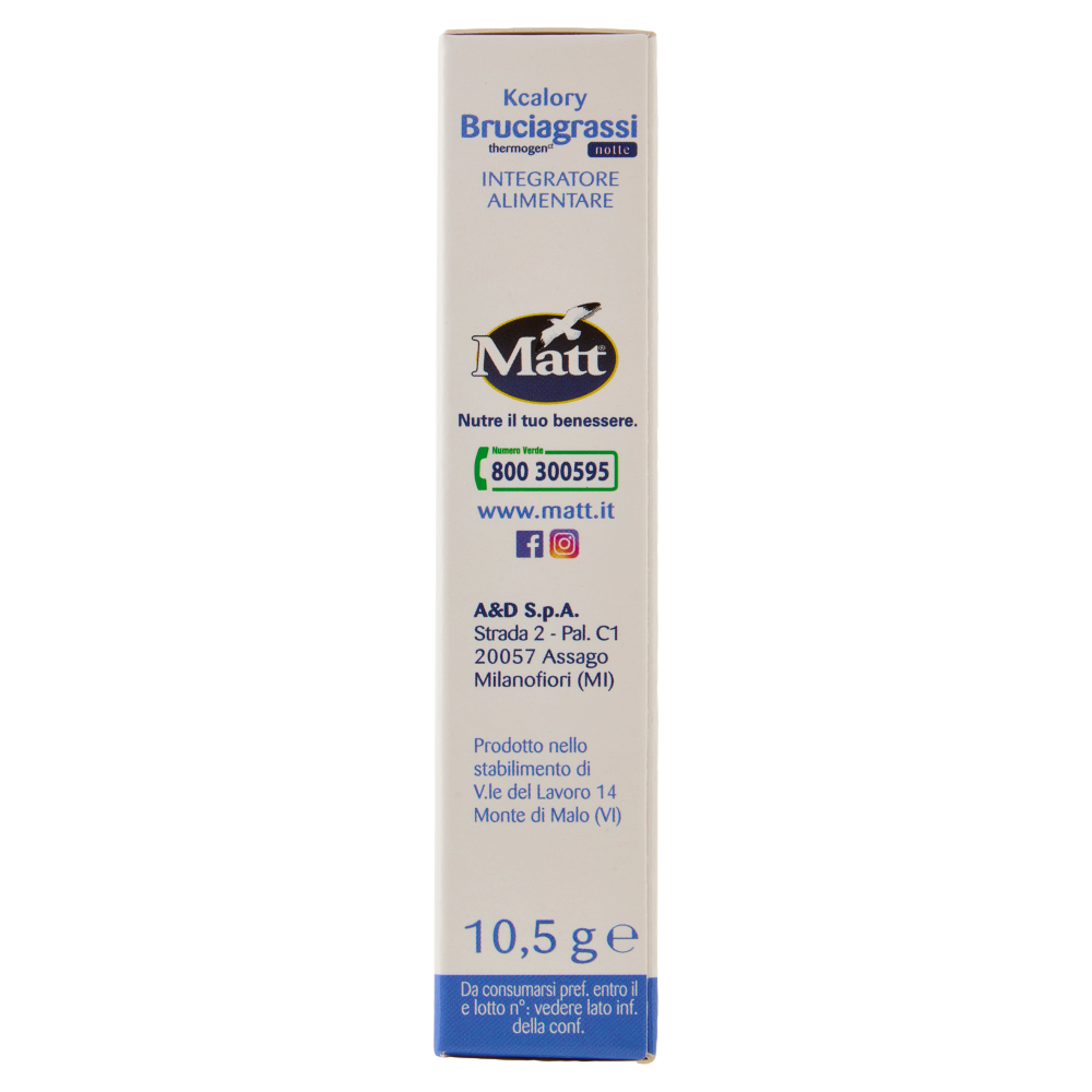 Matt Nutrition Kcalory Bruciagrassi thermogen notte 30 compresse 10,5 g