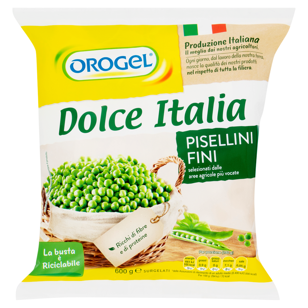 Orogel Dolce Italia Piselli Fini Surgelati 600 g