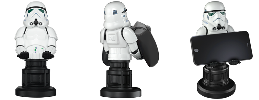 EXG Cable Guys - Star Wars Stormtrooper Supporto attivo Telefono cellulare/smartphone, Telecomando Nero, Bianco