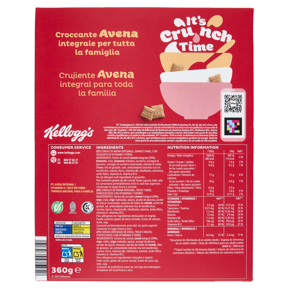 Kellogg's Oaties Avena Croccante 360 g