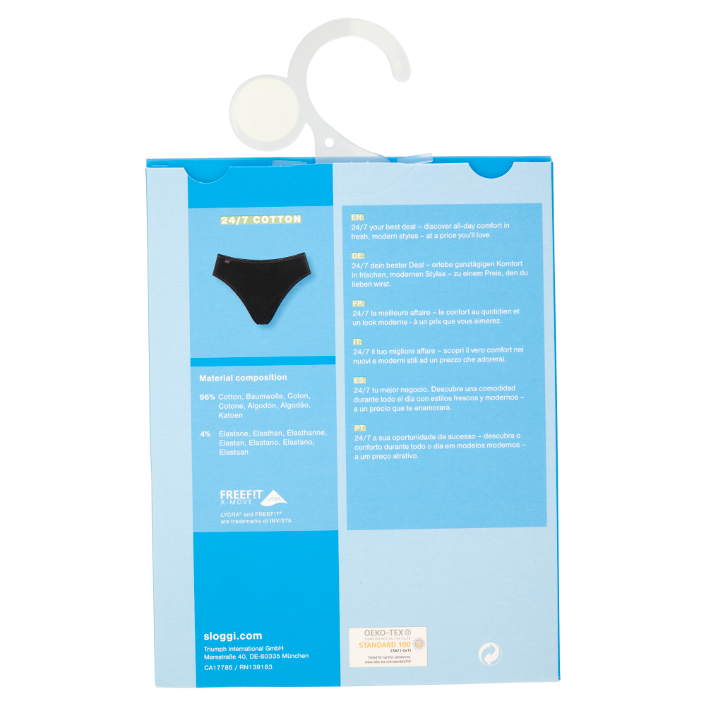 sloggi 24/7 Cotton Tai tg. 3 Black 1 pz