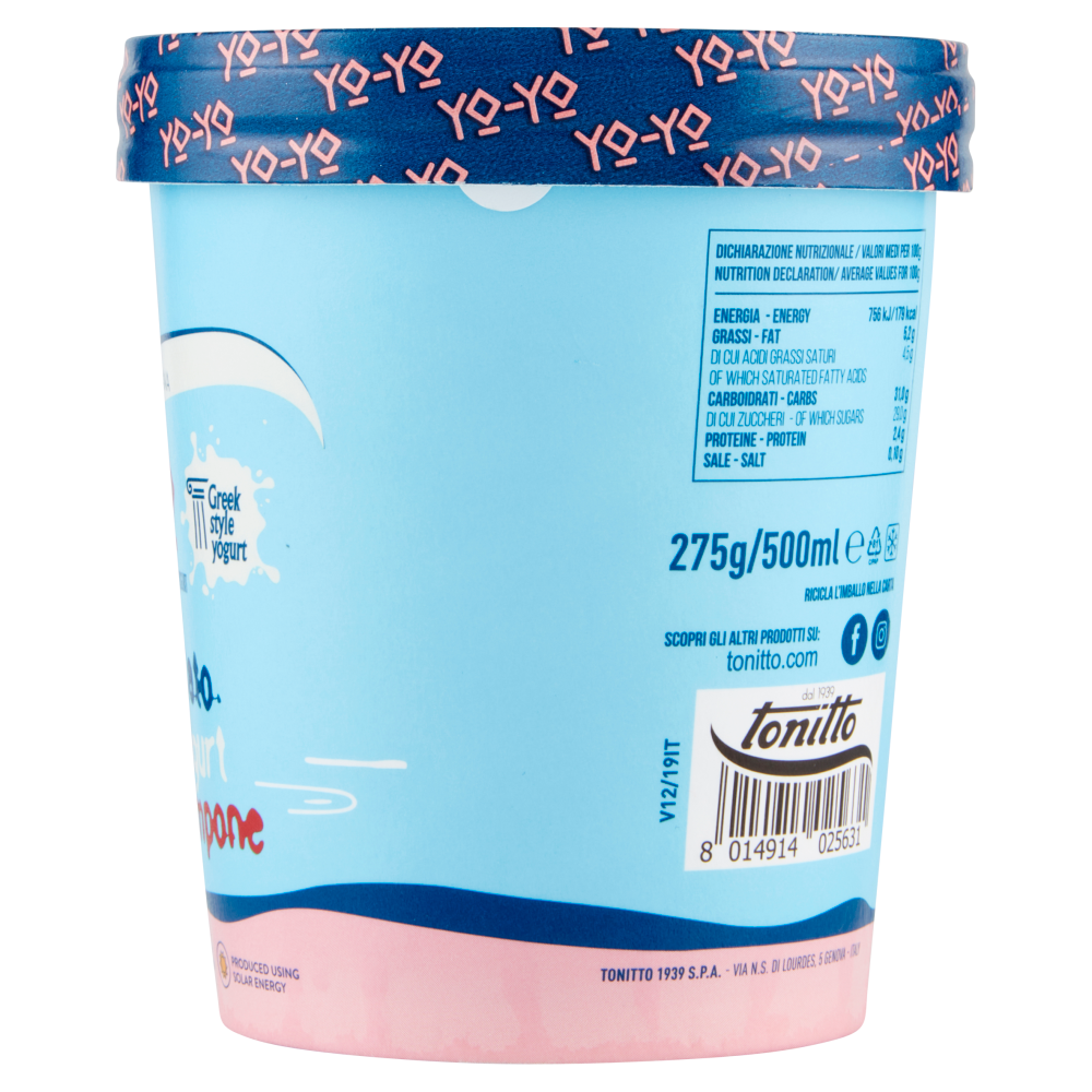 tonitto Yo-Yo gelato yogurt lampone 275 g