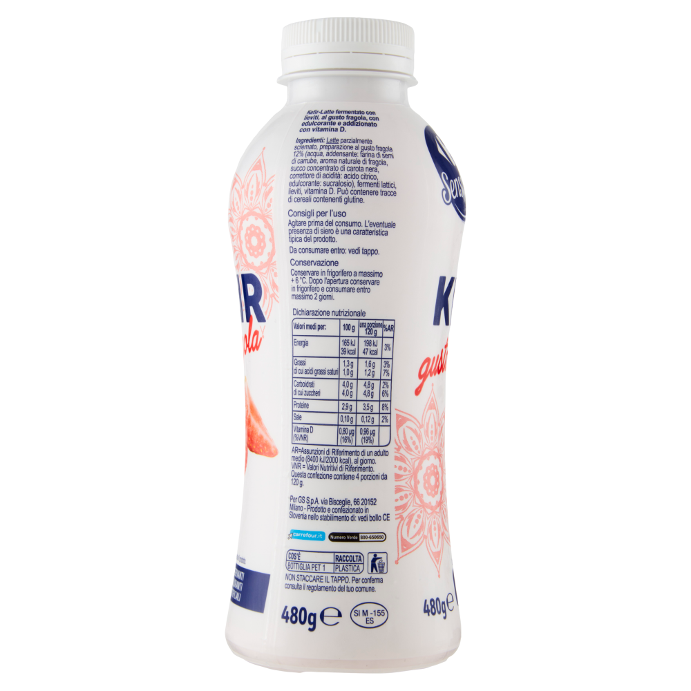 Carrefour Sensation Kefir gusto Fragola 480 g