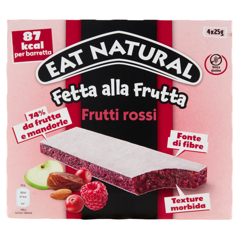 Eat Natural Fetta alla Frutta Frutti rossi 4 x 25 g
