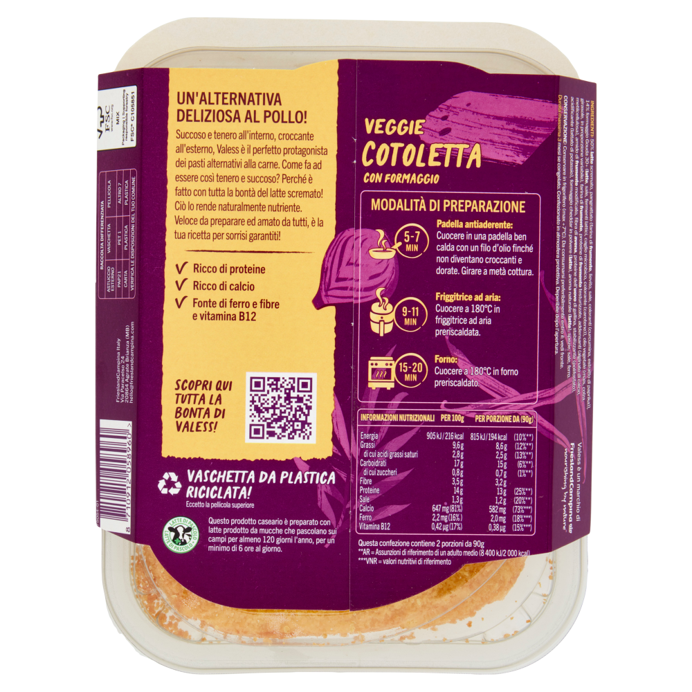 Valess Veggie Cotoletta con Formaggio 180 g
