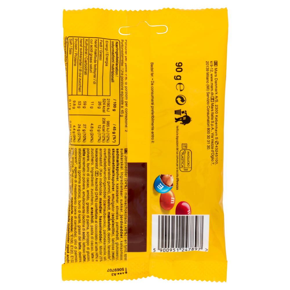 M&M's Peanut Confetti al Cioccolato con Arachidi 90 g