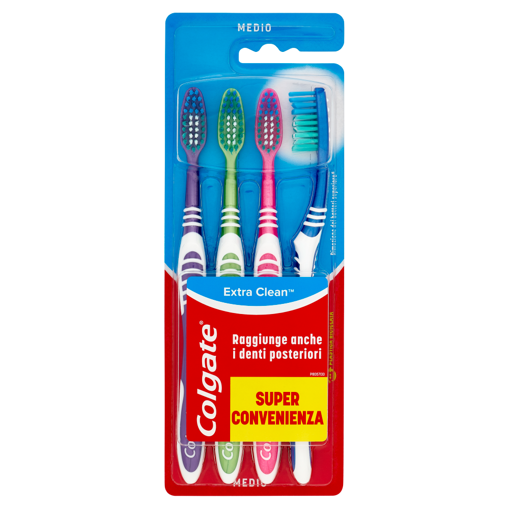 Colgate spazzolino Extra Clean, medio, 4 pezzi