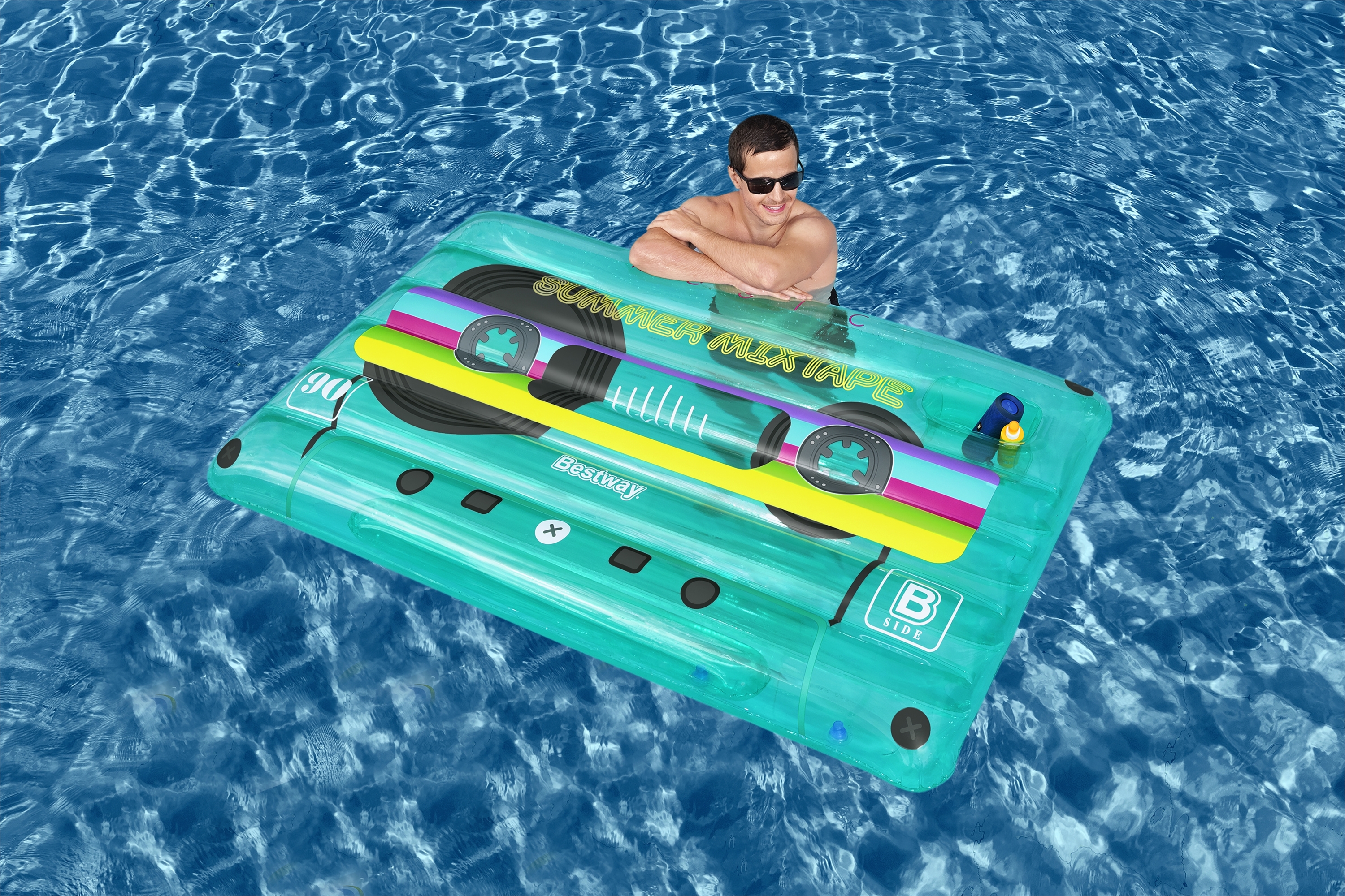 Bestway 43649 / 23 galleggiante da piscina e da spiaggia Multicolore Immagine Materassino galleggiante