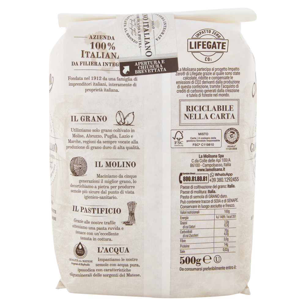 La Molisana 108 Fusilli Corti Bucati 500 g