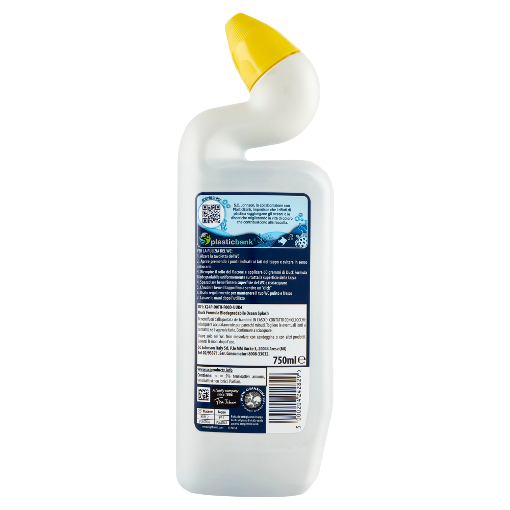 Duck Liquido Biodegradabile fragranza Brezza Marina, 750 ml