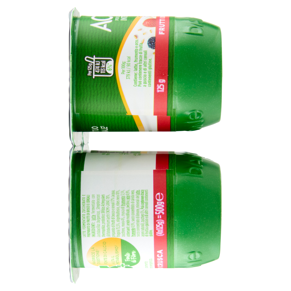 ACTIVIA Fibre Yogurt con Probiotico Bifidus, gusto Frutti di Bosco e Crusca, 4x125g