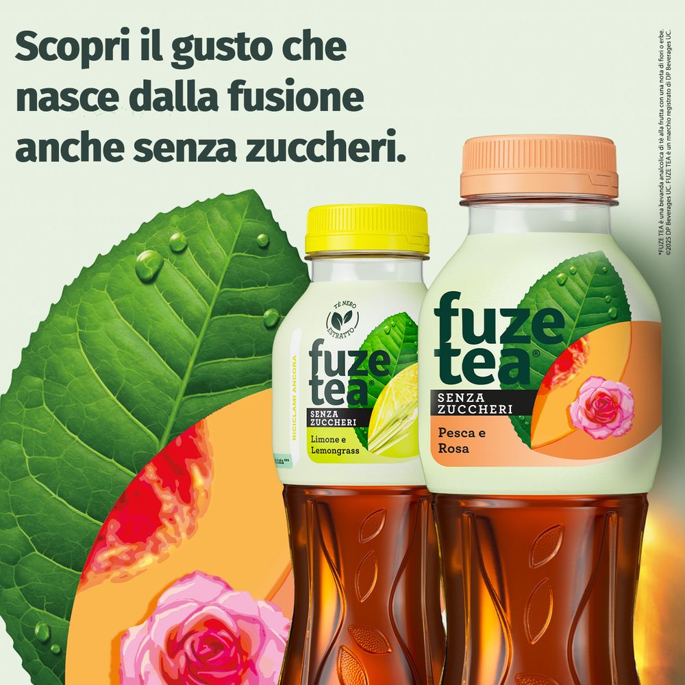 Fuze Tea Senza Zuccheri, Tè Nero Pesca Con Una Nota Di Rosa 400ml