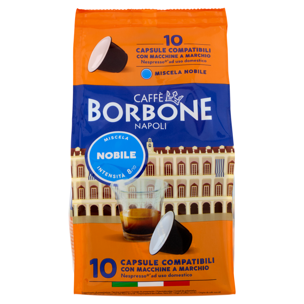 Caff&egrave; Borbone Miscela Nobile Capsule Compatibili Nespresso* ad uso domestico 10 x 5 g