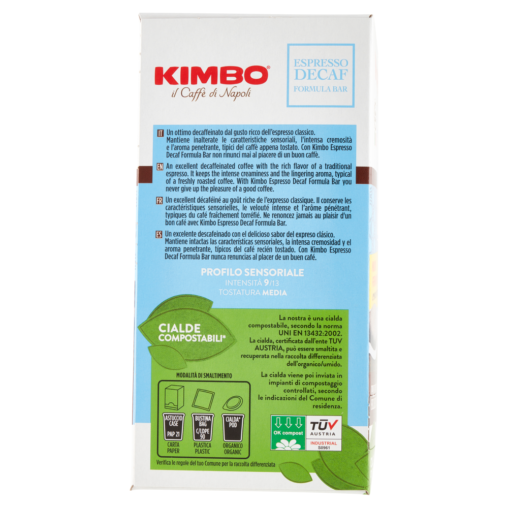 Kimbo Espresso Decaf Formula Bar 15 Cialde Compostabili* 109.5 g