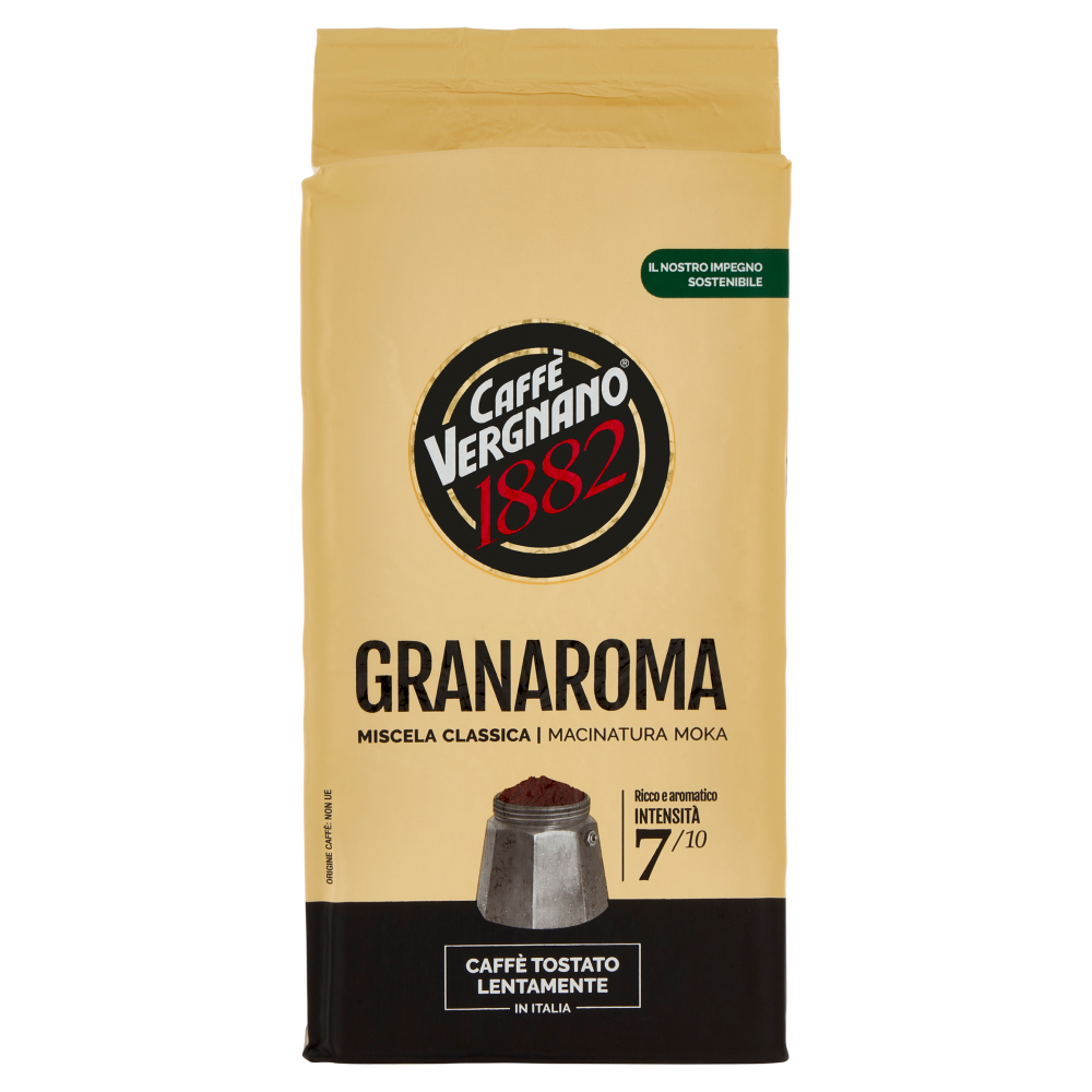 Caff&egrave; Vergnano 1882 Granaroma Miscela Classica Macinatura Moka 250 g