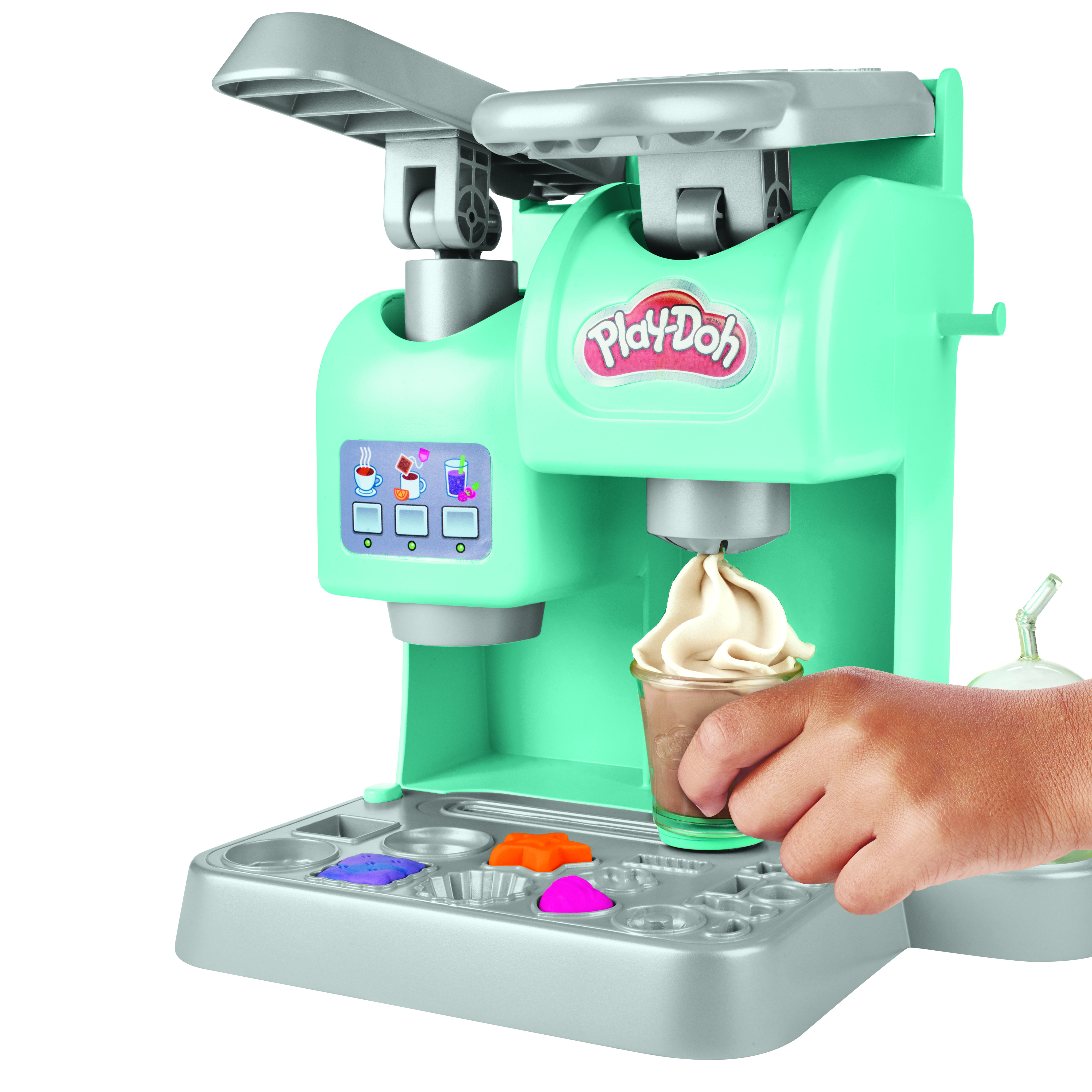 Play-Doh Kitchen Creations La Caffetteria Super Colorata di , playset con 20 accessori e 8 vasetti di pasta modellabile atossica, per bambini dai 3 anni in su