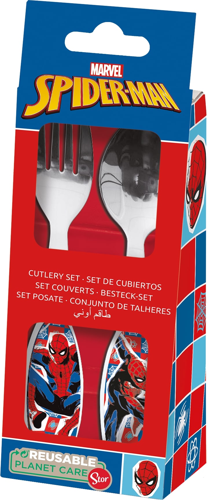 Set posate acciaio Spiderman