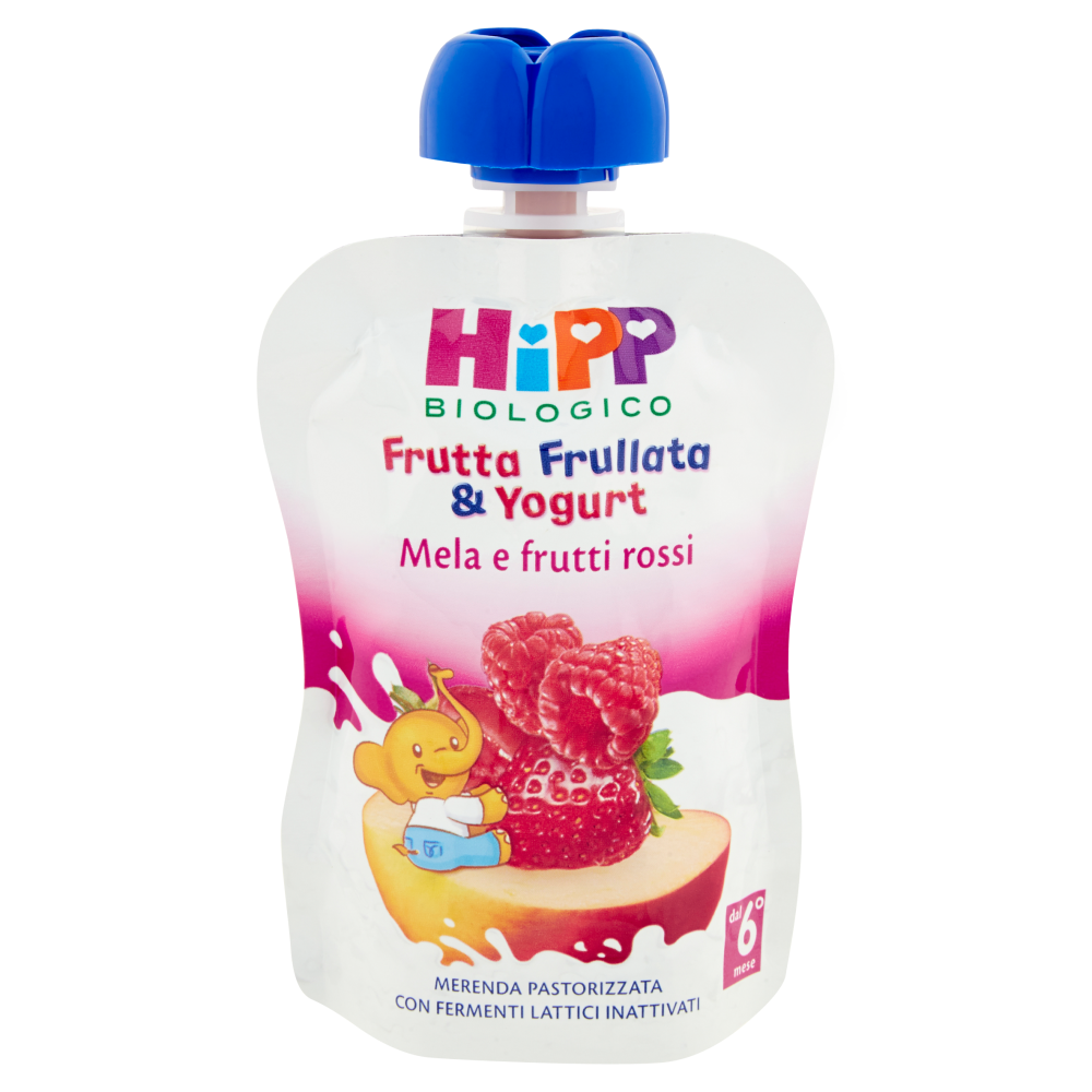 HiPP Biologico Frutta Frullata & Yogurt Mela e frutti rossi 90 g