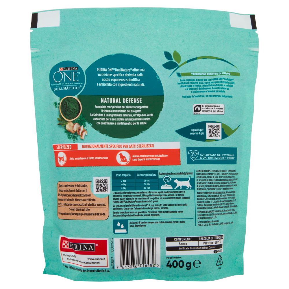 PURINA ONE DualNature Sterilizzato Manzo 400 g