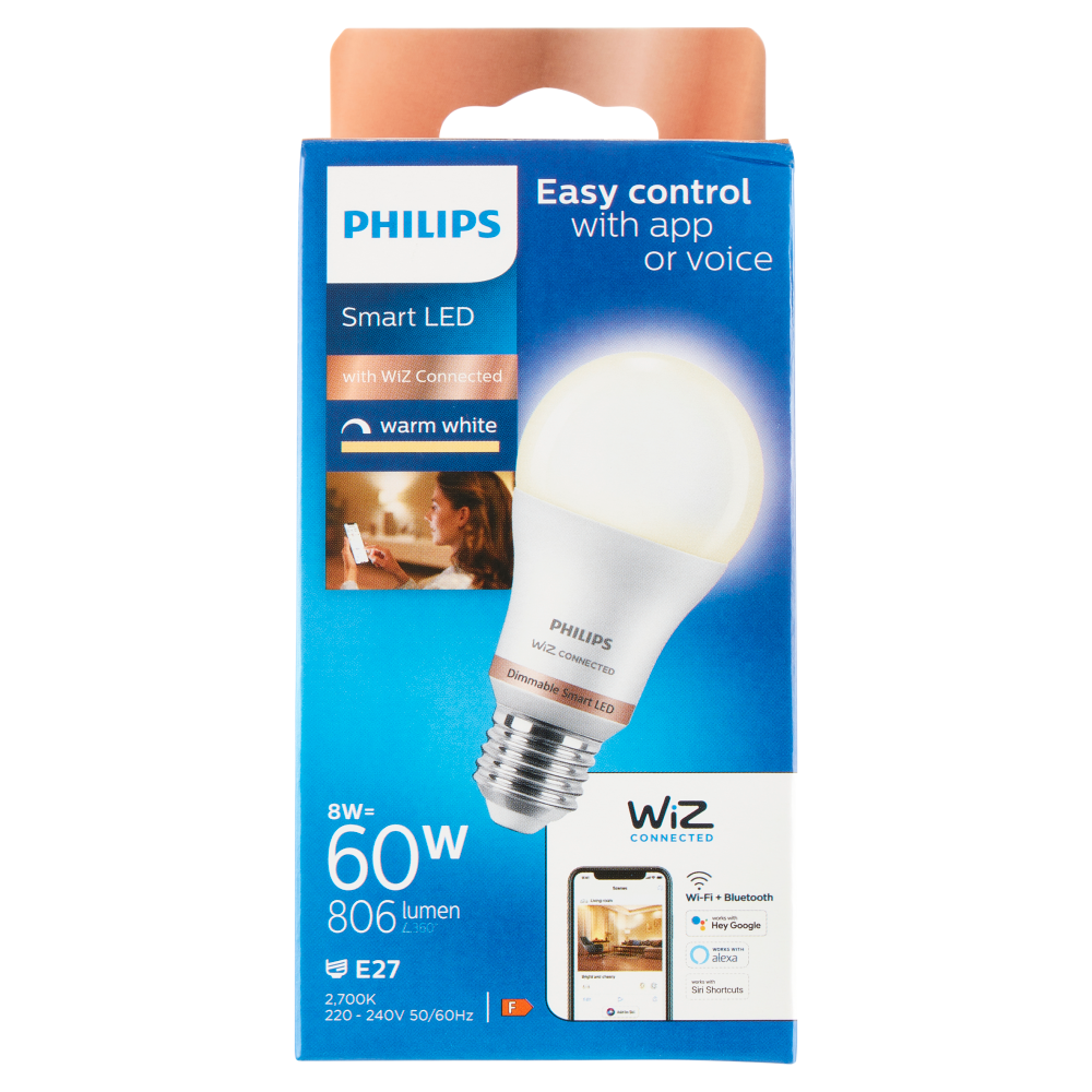 Philips Smart DIM Goccia Smerigliata 60W E27