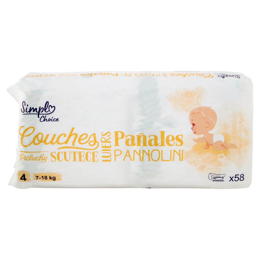 Simpl Choice Pannolini 4 7-18 kg 58 pz