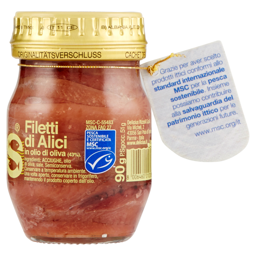 Delicius Filetti di Alici in olio di oliva (43%) 90 g