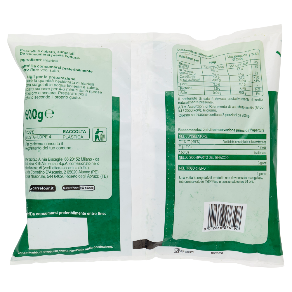 Carrefour Classic Friarielli a Cubetti Surgelati 600 g