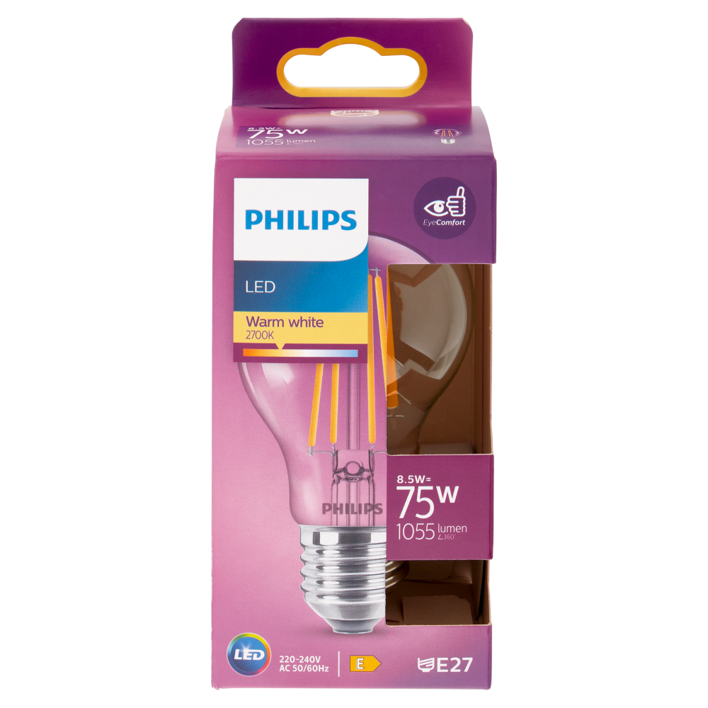Philips Led goccia filamento 75W E27 2700K