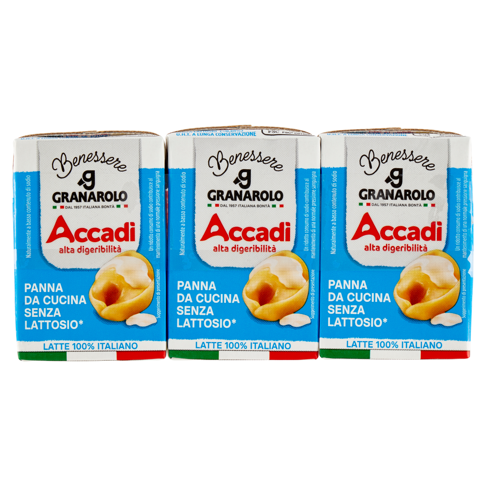 Accadì Benessere Panna da Cucina Senza Lattosio* 3 x 100 ml