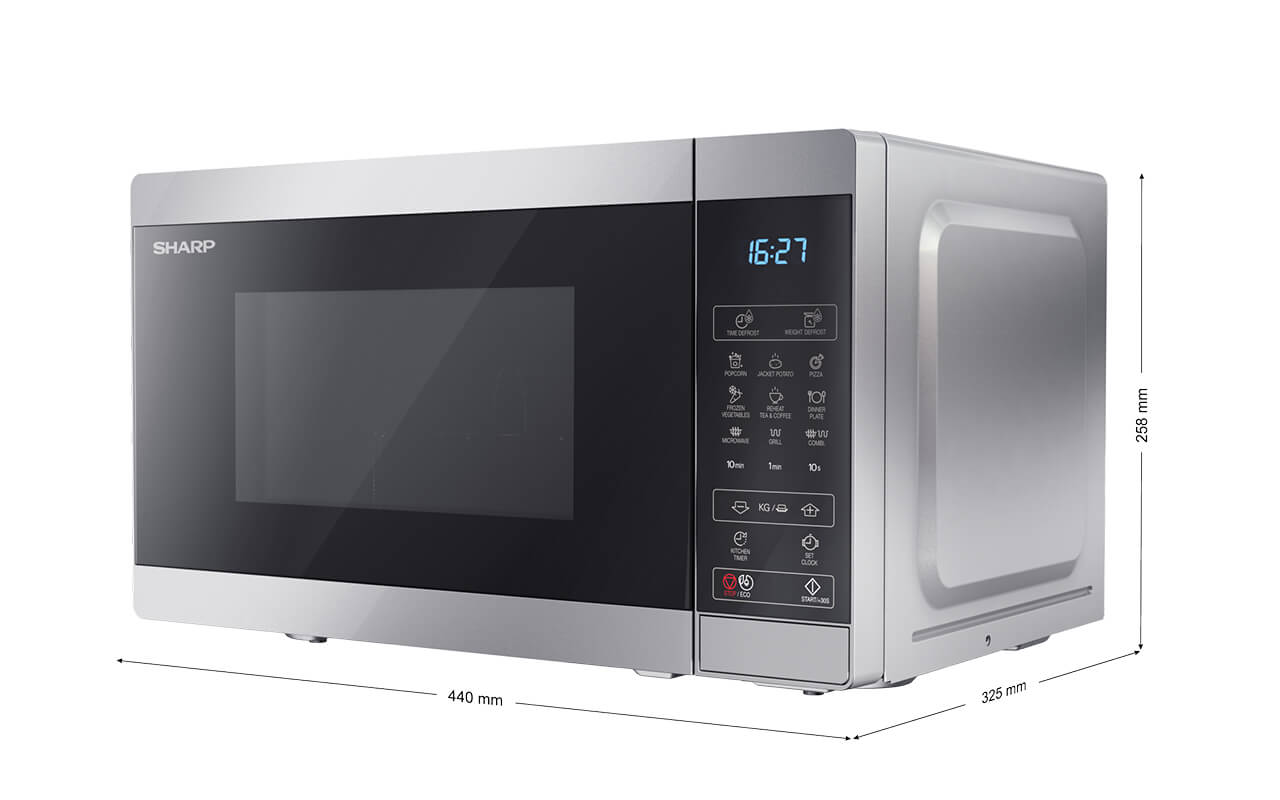 Sharp YC-MG02E-S forno a microonde Nero, Acciaio Microonde combinato Superficie piana 20 L 800 W
