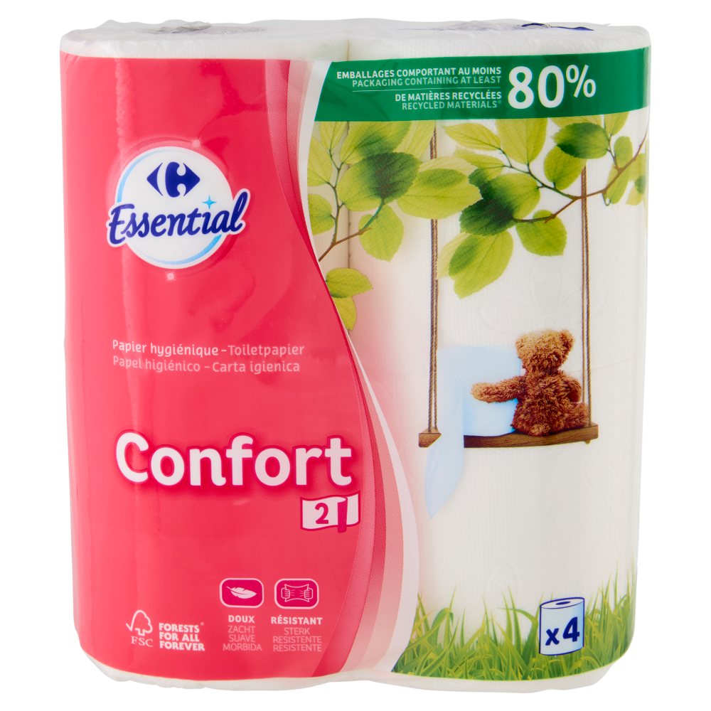 Carrefour Essential Carta igienica Confort 4 pz