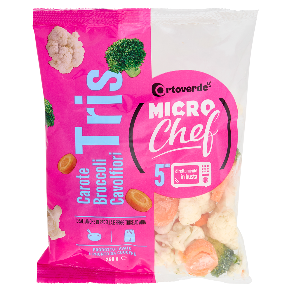 Ortoverde Micro Chef Tris Carote, Broccoli, Cavolfiori 250 g