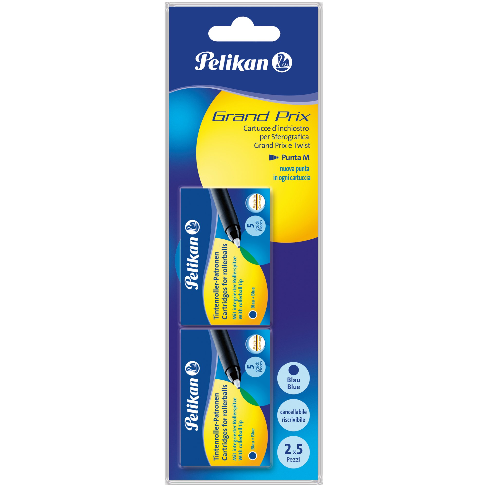 Pelikan 2 Astucci da 5 Cartucce D'inchiostro per Sferografica Blu