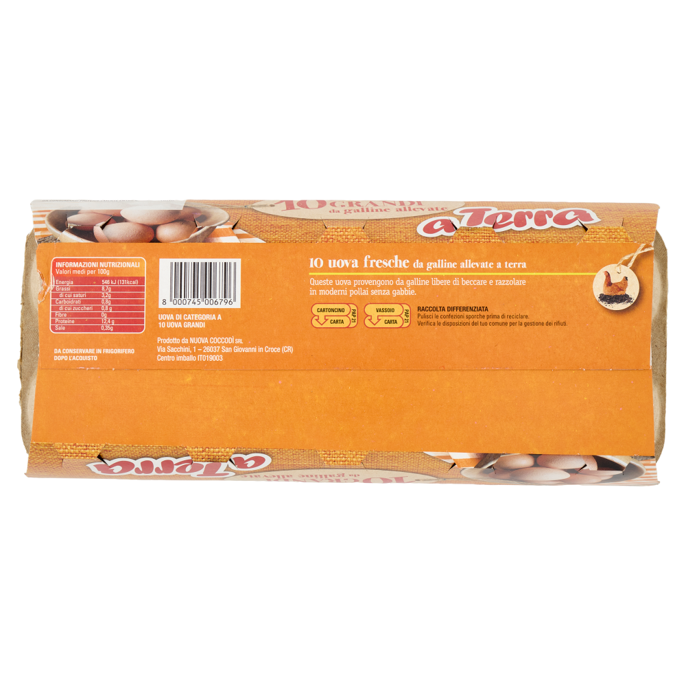 Ruspantovo 10 uova fresche Grandi da galline allevate a Terra
