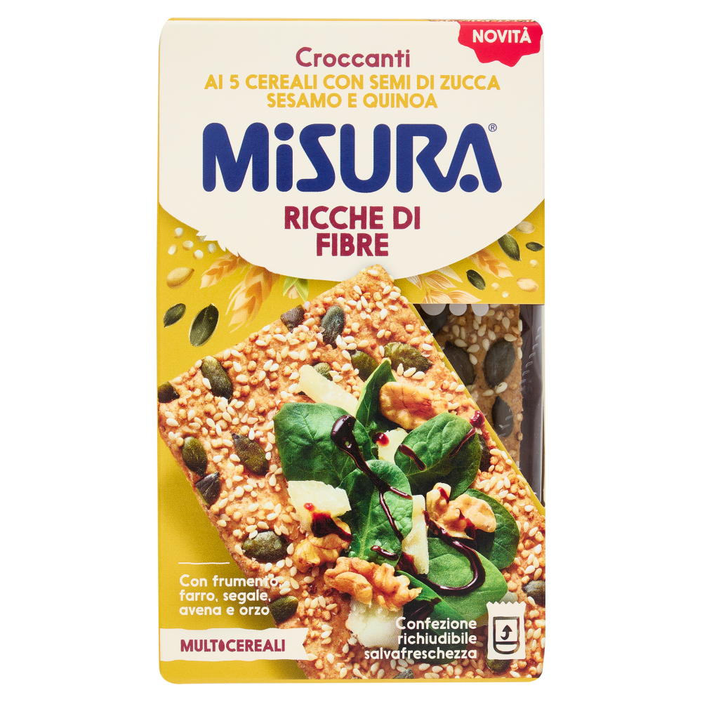 Misura Multicereali Croccanti ai 5 Cereali con Semi di Zucca, Sesamo e Quinoa 200 g