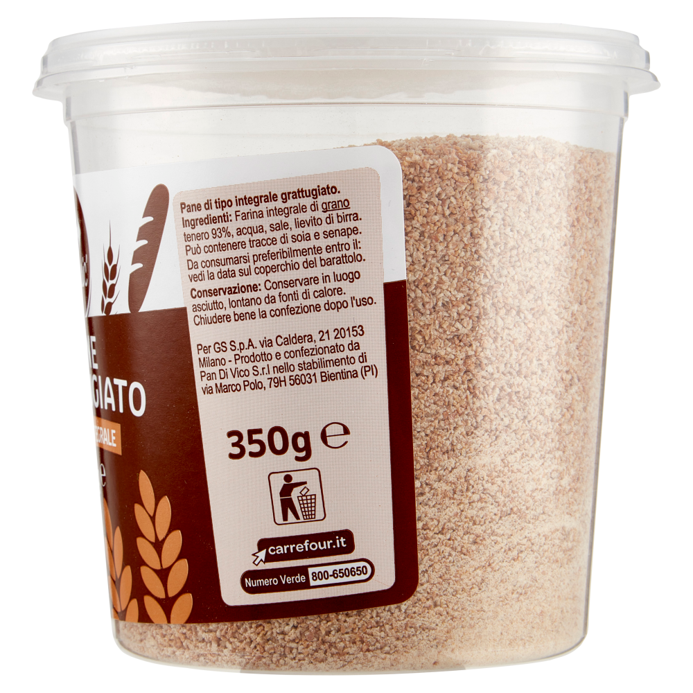 Carrefour Classic Pane Grattugiato Farina Integrale 350 g