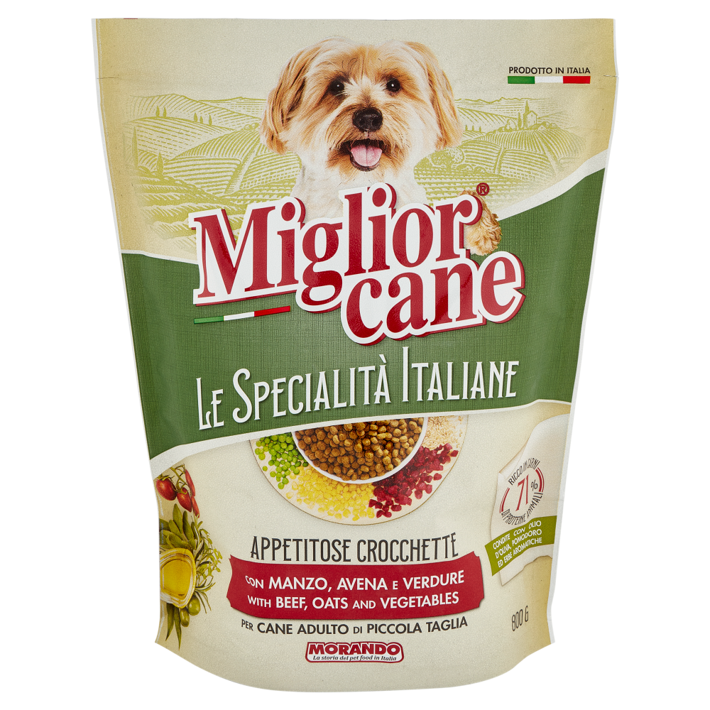 Migliorcane Le Specialità Italiane Crocchette Manzo, Avena, Verdure Cane Adulto Piccola Taglia 800 G