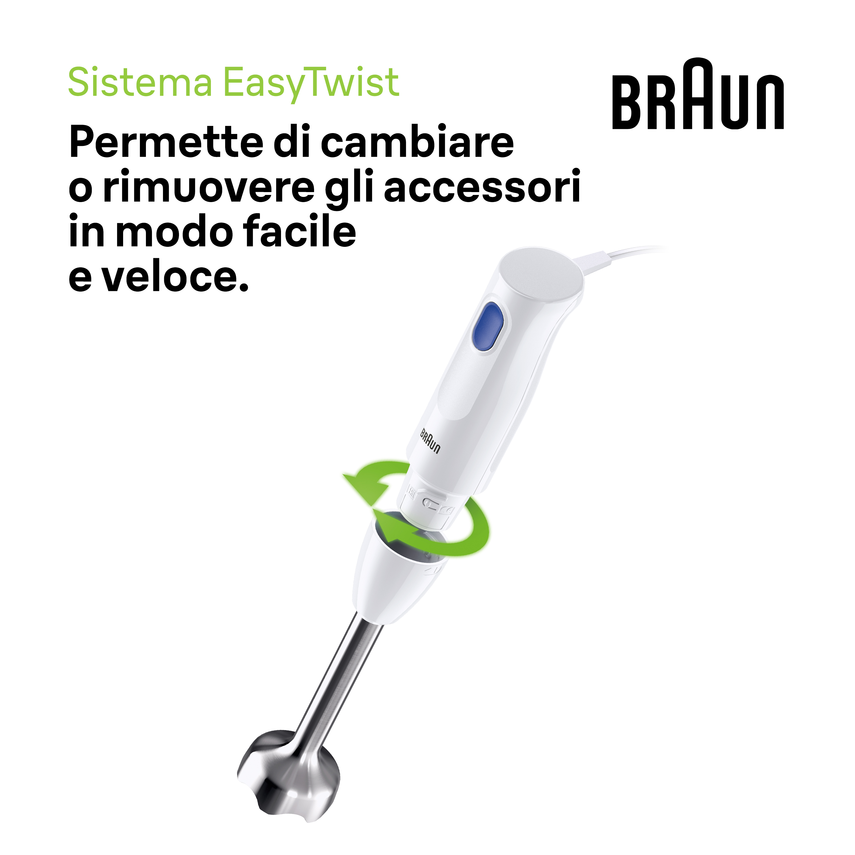 Braun MultiQuick 1 MQ10.201M Minipimer Frullatore ad immersione White