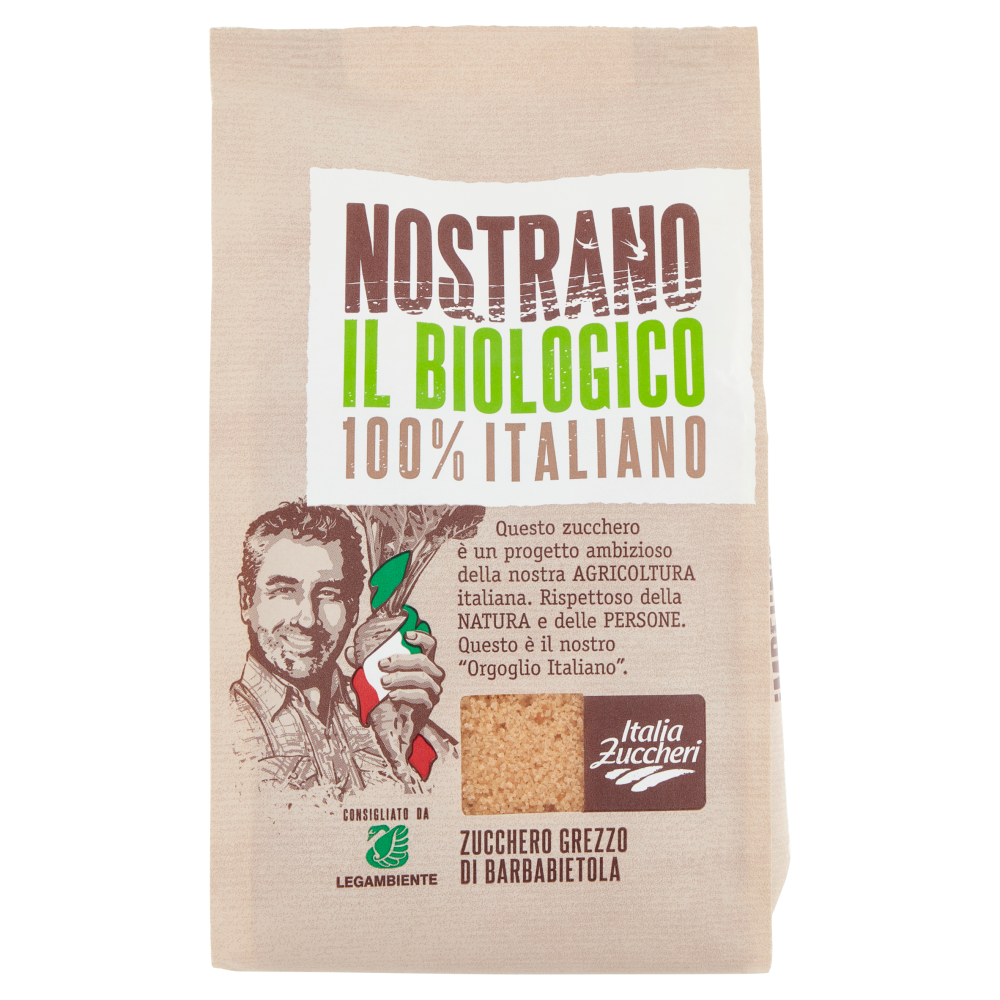 Italia Zuccheri Nostrano il Biologico 100% Italiano Zucchero Grezzo di Barbabietola 500 g