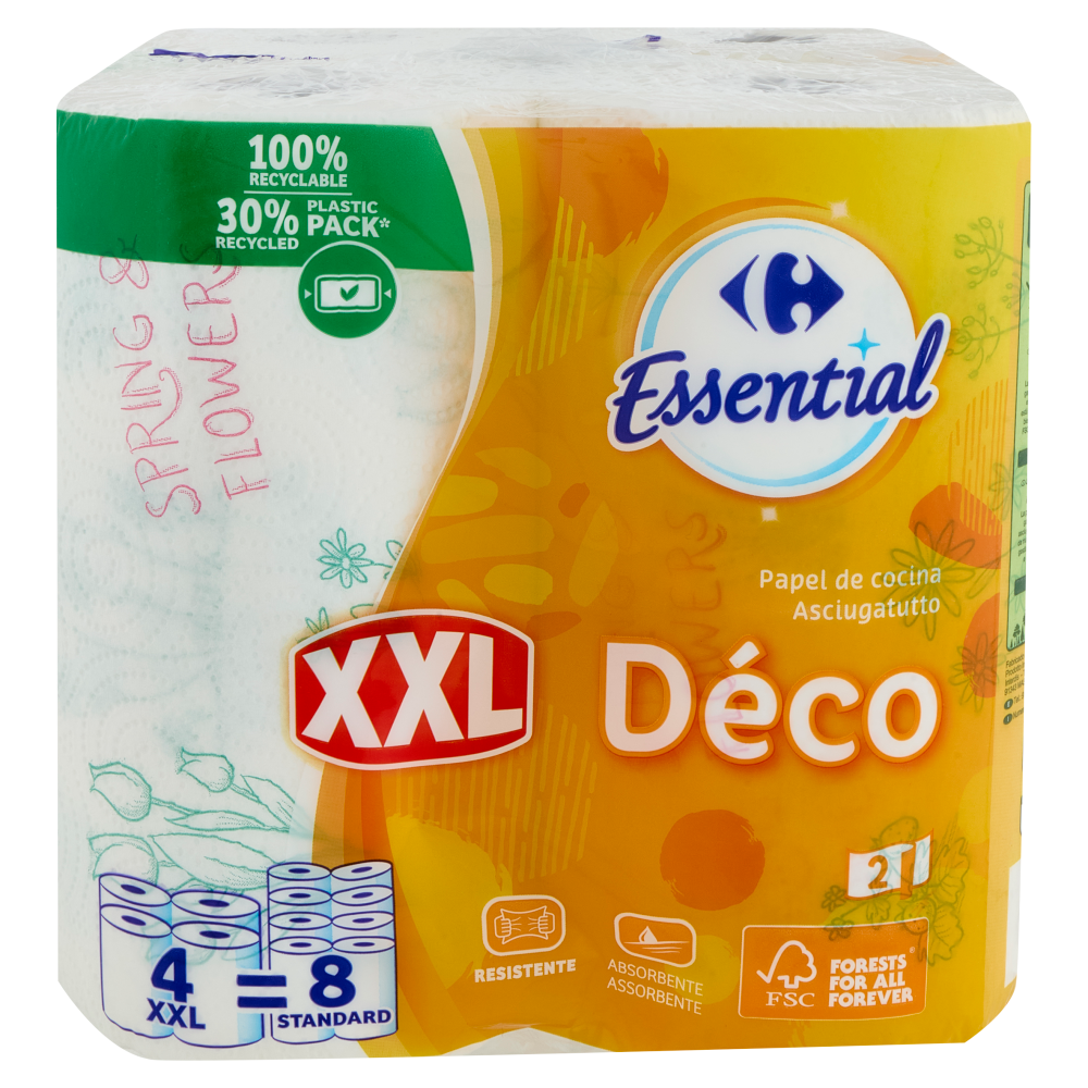 Carrefour Essential Asciugatutto Déco XXL 4 pz