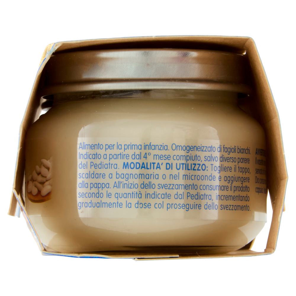 MELLIN Omogeneizzato, Fagioli Bianchi, Ricco di Proteine, 100% Vegetale, dal 4&deg; mese, 2x80 g