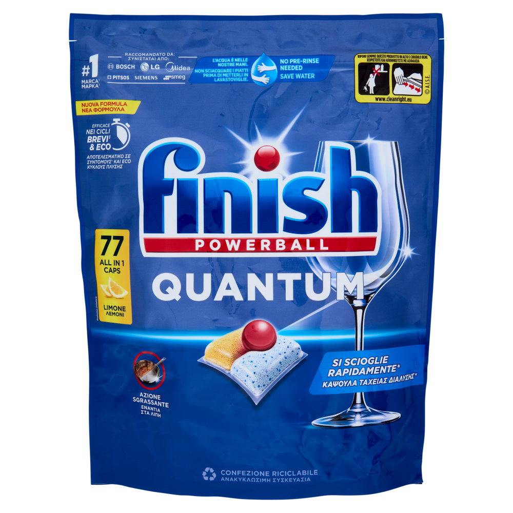 Finish Quantum Limone pastiglie lavastoviglie 77 lavaggi 800,8 g