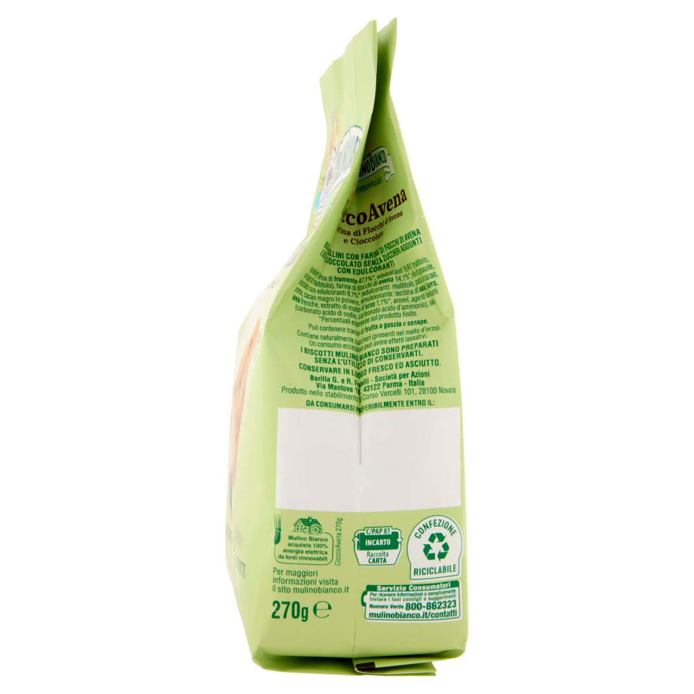 Mulino Bianco Armonia CioccoAvena Biscotti Farina Avena e Cioccolato Senza Zuccheri Aggiunti 270g