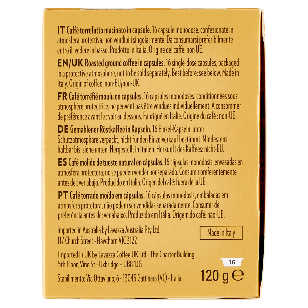 Lavazza A Modo Mio Qualità Oro 16 Capsule 120 g